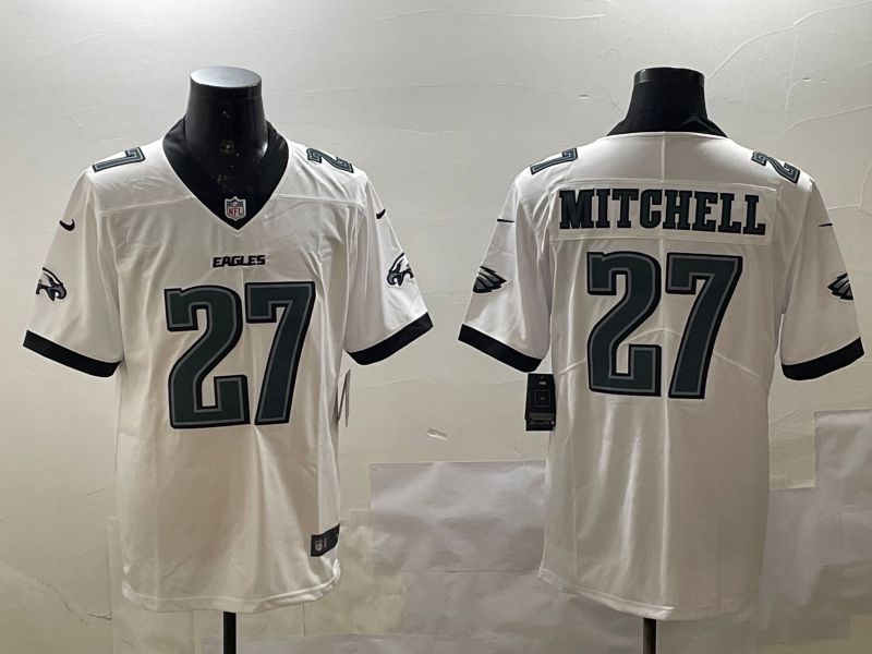 Men Philadelphia Eagles #27 Mitchell White Second generations 2025 Nike Vapor Limited NFL Jersey style 1